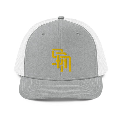 "SAN" Snapback Trucker Cap | Richardson 112 | E Luna Brand CLASSIC Solocrest 1 Gold Thread Front Logo
