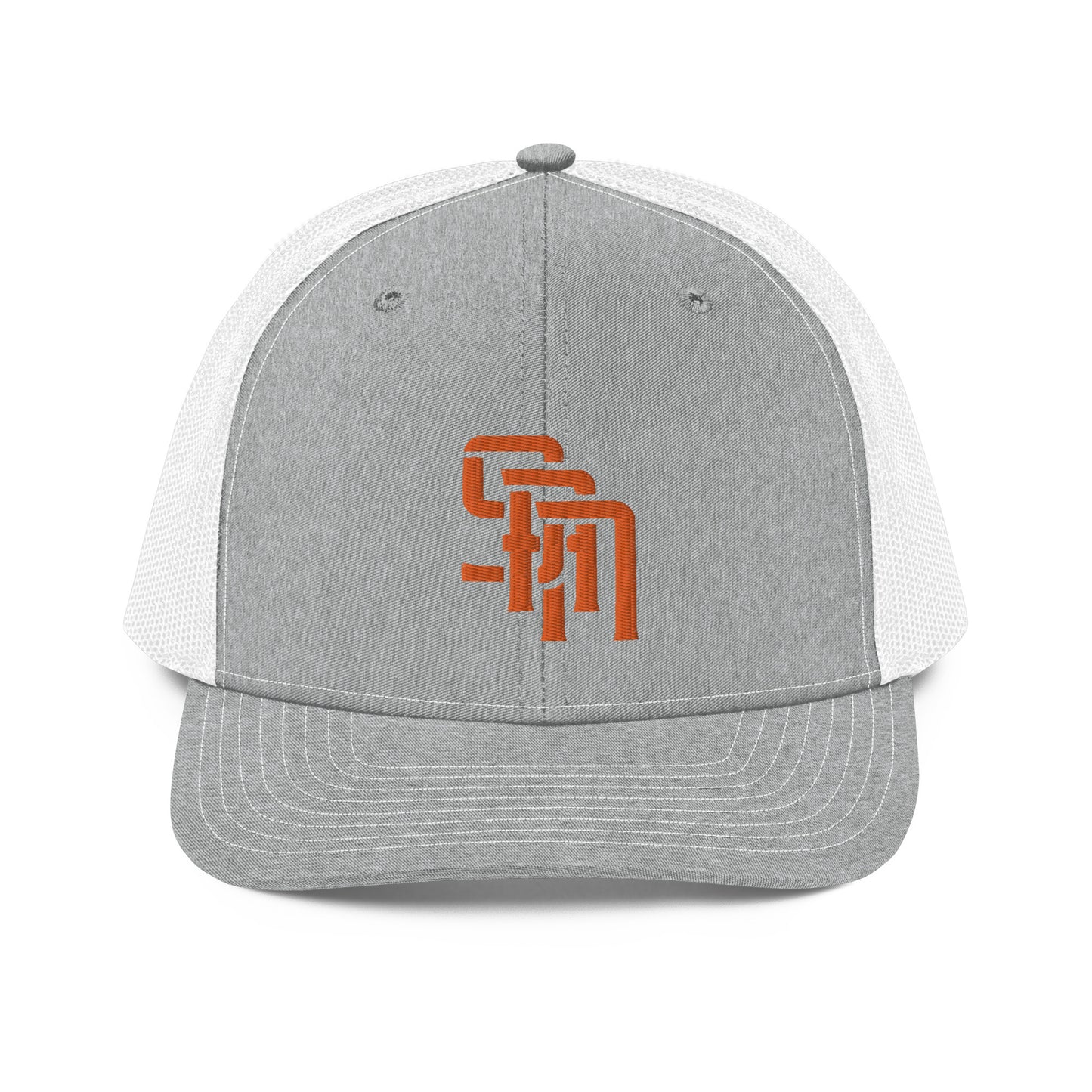 "SAN" Snapback Trucker Cap | Richardson 112 | E Luna Brand CLASSIC Solocrest 1 Orange Thread Front Logo