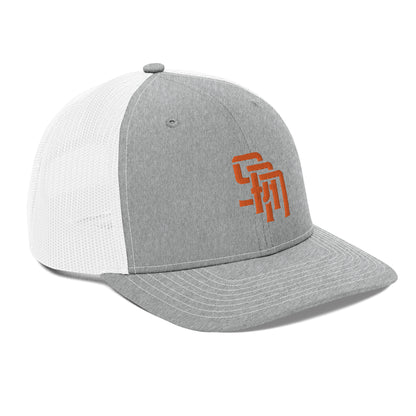 "SAN" Snapback Trucker Cap | Richardson 112 | E Luna Brand CLASSIC Solocrest 1 Orange Thread Front Logo