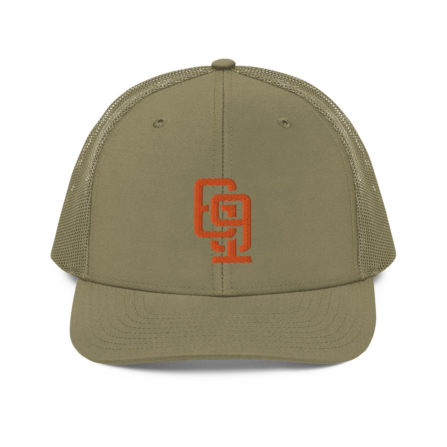 "619" Snapback Trucker Cap | Richardson 112 | E Luna CLASSIC Solocrest 1 Orange Thread Front Logo