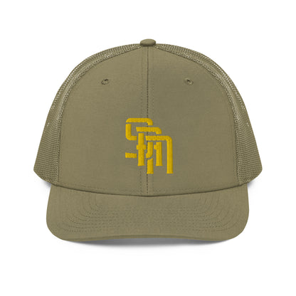 "SAN" Snapback Trucker Cap | Richardson 112 | E Luna Brand CLASSIC Solocrest 1 Gold Thread Front Logo