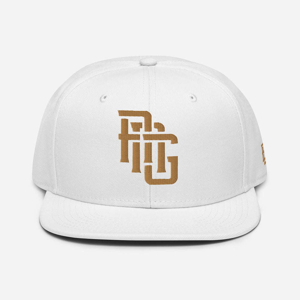 "ANG" Snapback | E Luna Brand ESSENTIAL | 2 Old Gold Thread Logos