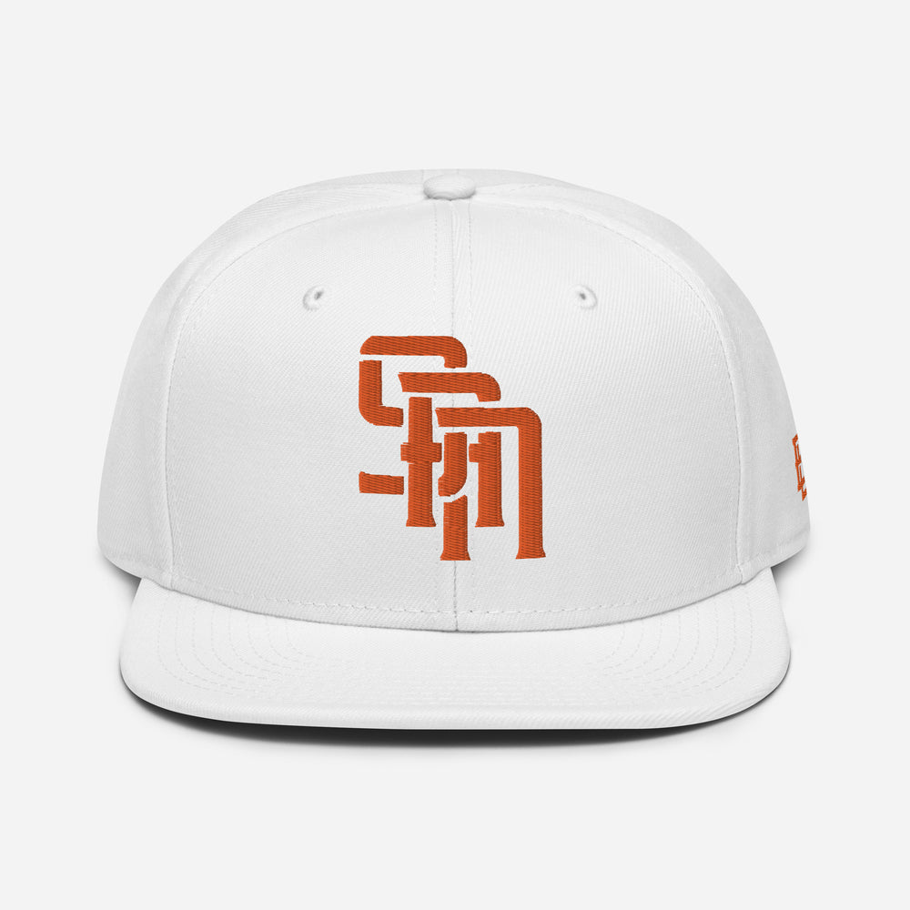 "SAN" Snapback | E Luna Brand SELECT | 3 Orange Thread Logos | 3D Puff Edition