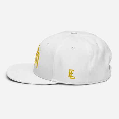 "SAN" Snapback | Otto Cap 125-978 | E Luna Brand ESSENTIAL Duocrest 2 Gold Thread Logos: Front & Left