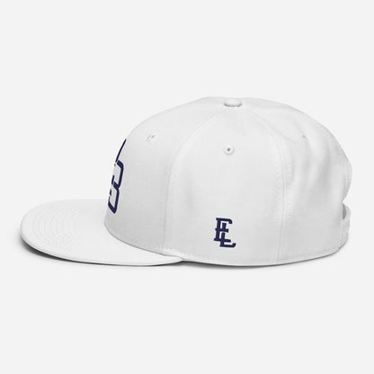 "213" Snapback | Otto Cap 125-978 | E Luna ESSENTIAL Duocrest 2 Navy Thread Front & Left Side Logos