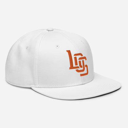 "LOS" Snapback | Otto Cap 125-978 | E Luna SELECT Tricrest 3 Orange Thread Front, Left Side & Back Logos