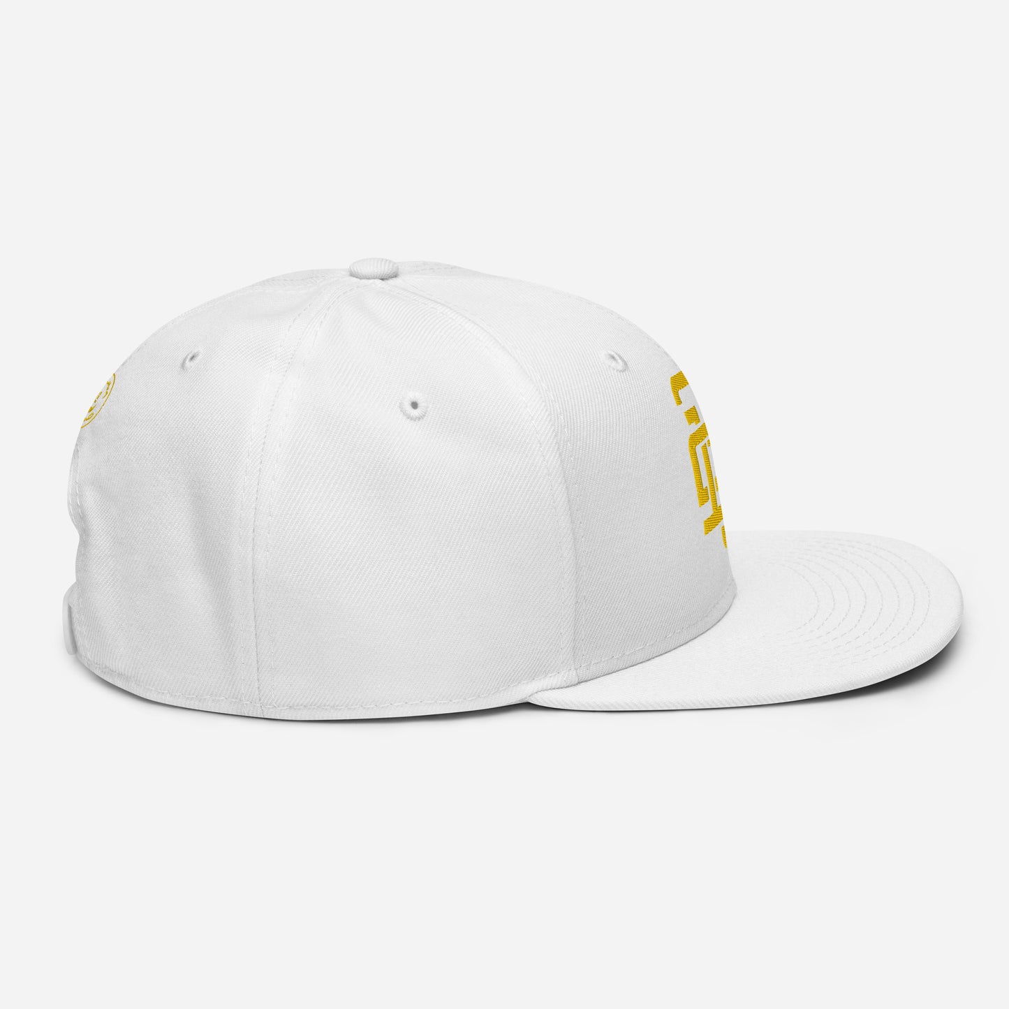 "213" Snapback | Otto Cap 125-978 | E Luna SELECT Tricrest 3 Gold Thread Front, Left Side & Back Logos