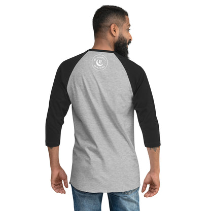 "619" Unisex 3/4 Sleeve Raglan Shirt | Tultex 245 | 2 White Logos Including Outside Back Label Logo