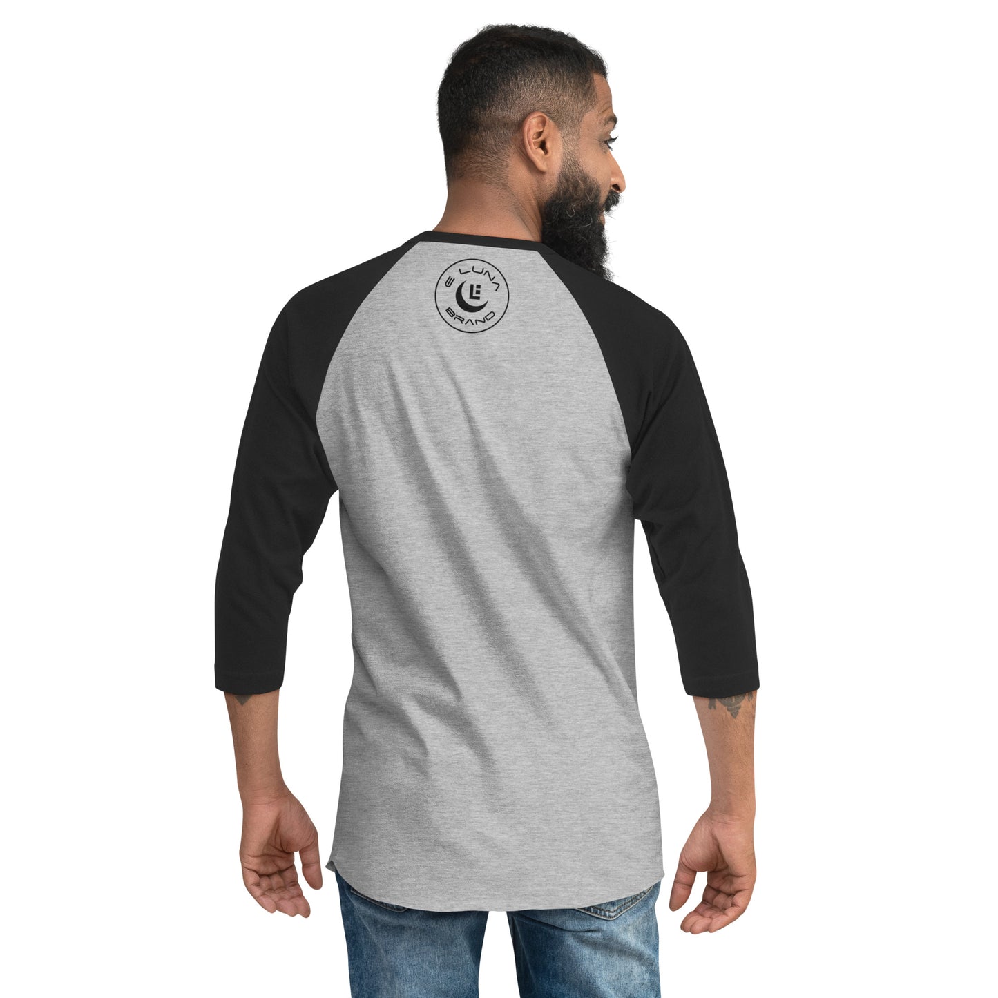 "619" Unisex 3/4 Sleeve Raglan Shirt | Tultex 245 | 2 Black Logos Including Outside Back Label Logo