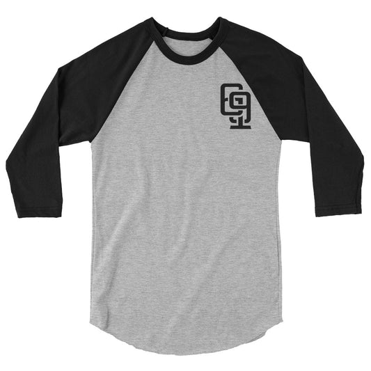 "619" Unisex 3/4 Sleeve Raglan Shirt | Tultex 245 | 2 Black Logos Including Outside Back Label Logo