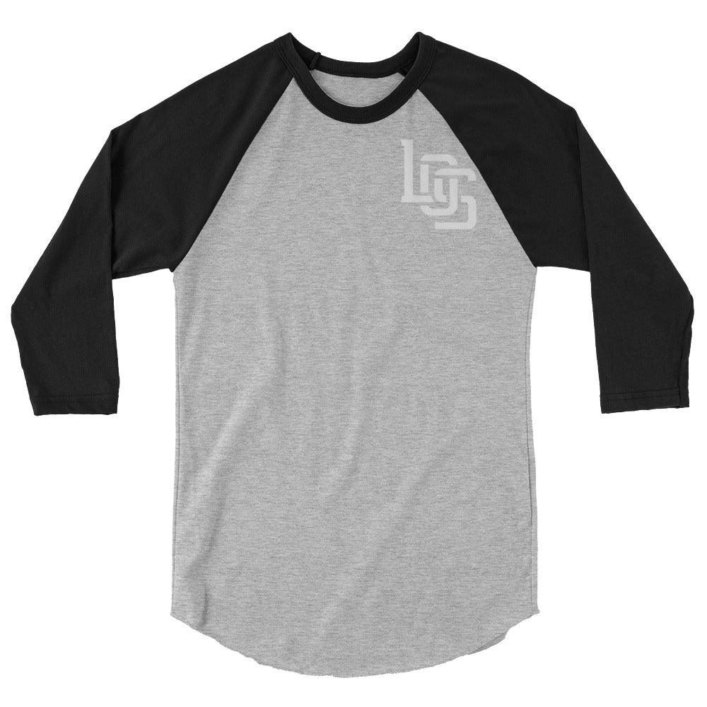 "LOS" Unisex 3/4 Sleeve Raglan Shirt | Tultex 245 | 2 White Logos Including Outside Back Label Logo