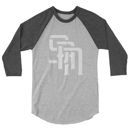 "SAN" Unisex 3/4 Sleeve Raglan Shirt | E Luna Brand CHOICE | 2 White Logos: Front (Large) & Outside Back Label