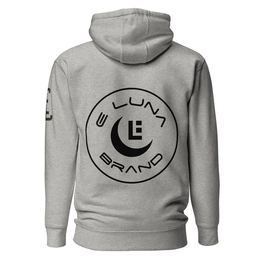 "ANG" Unisex Premium Hoodie | Cotton Heritage M2580 | E Luna Brand ELEMENT Tricrest 3 Black Logos: Front Center (Large), Left Upper Arm & Back (Large)