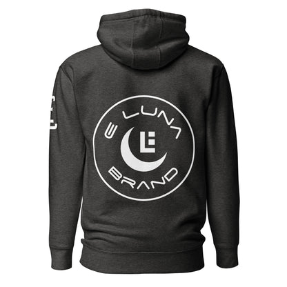 "ANG" Unisex Premium Hoodie | Cotton Heritage M2580 | E Luna Brand ELEMENT Tricrest 3 White Logos: Front Center (Large), Left Upper Arm & Back (Large)