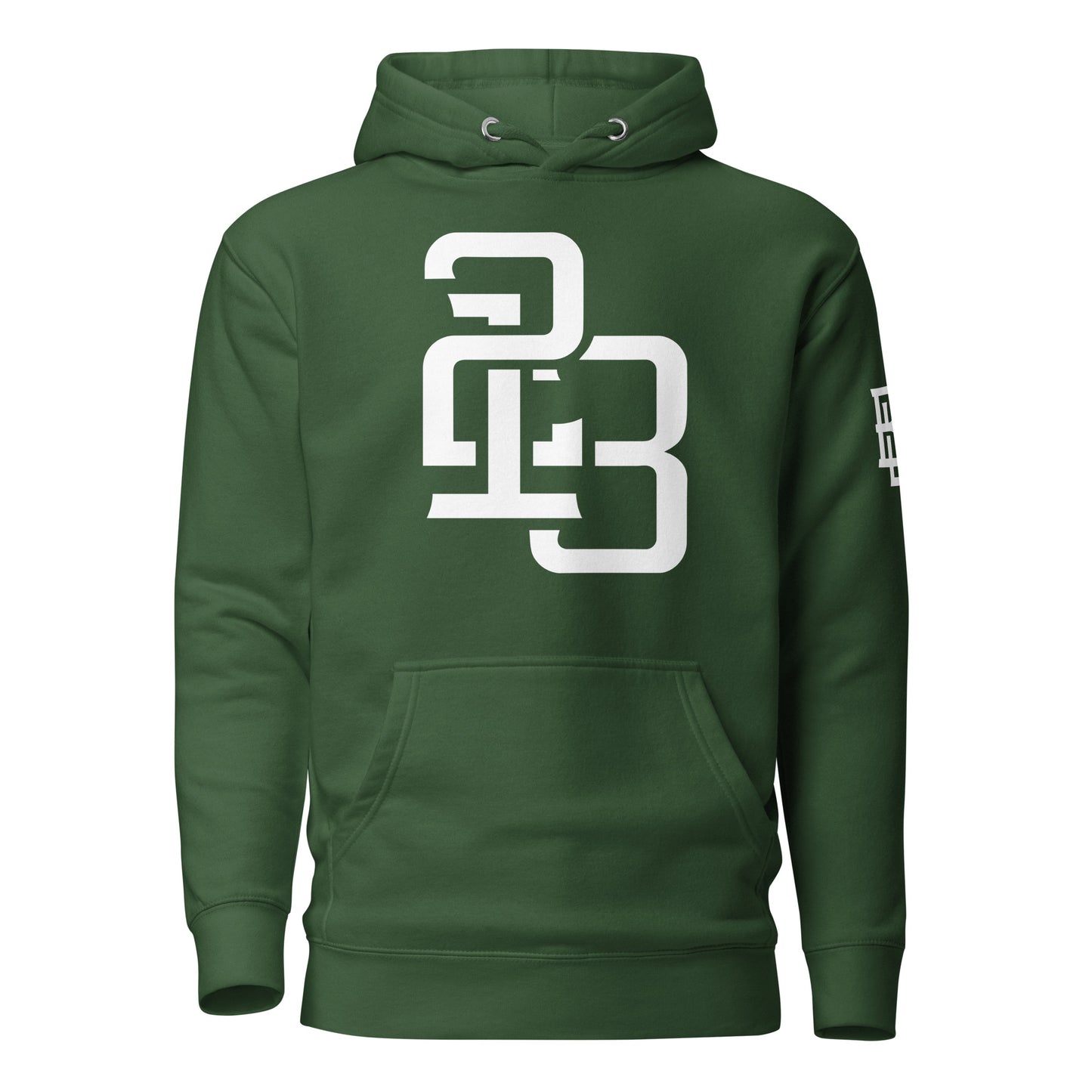 "213" Unisex Premium Hoodie | Cotton Heritage M2580 | 3 White Logos Including Outside Back Label Logo