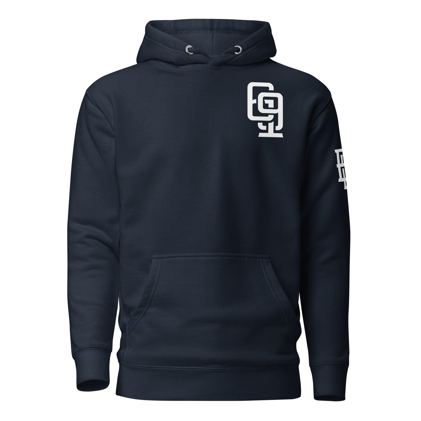 "619" Unisex Premium Hoodie | Cotton Heritage M2580 | 3 White Logos Including Large Back Logo