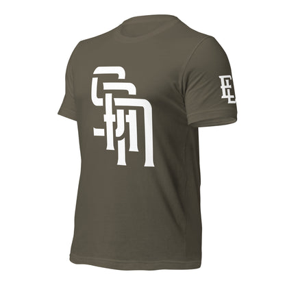 "SAN" Unisex Staple T-Shirt | E Luna Brand ELEMENT | 3 White Logos: Front, Left Sleeve & Back
