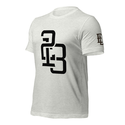 "213" Unisex Staple T-Shirt | Bella + Canvas 3001 | 3 Black Logos Including Large Back Logo