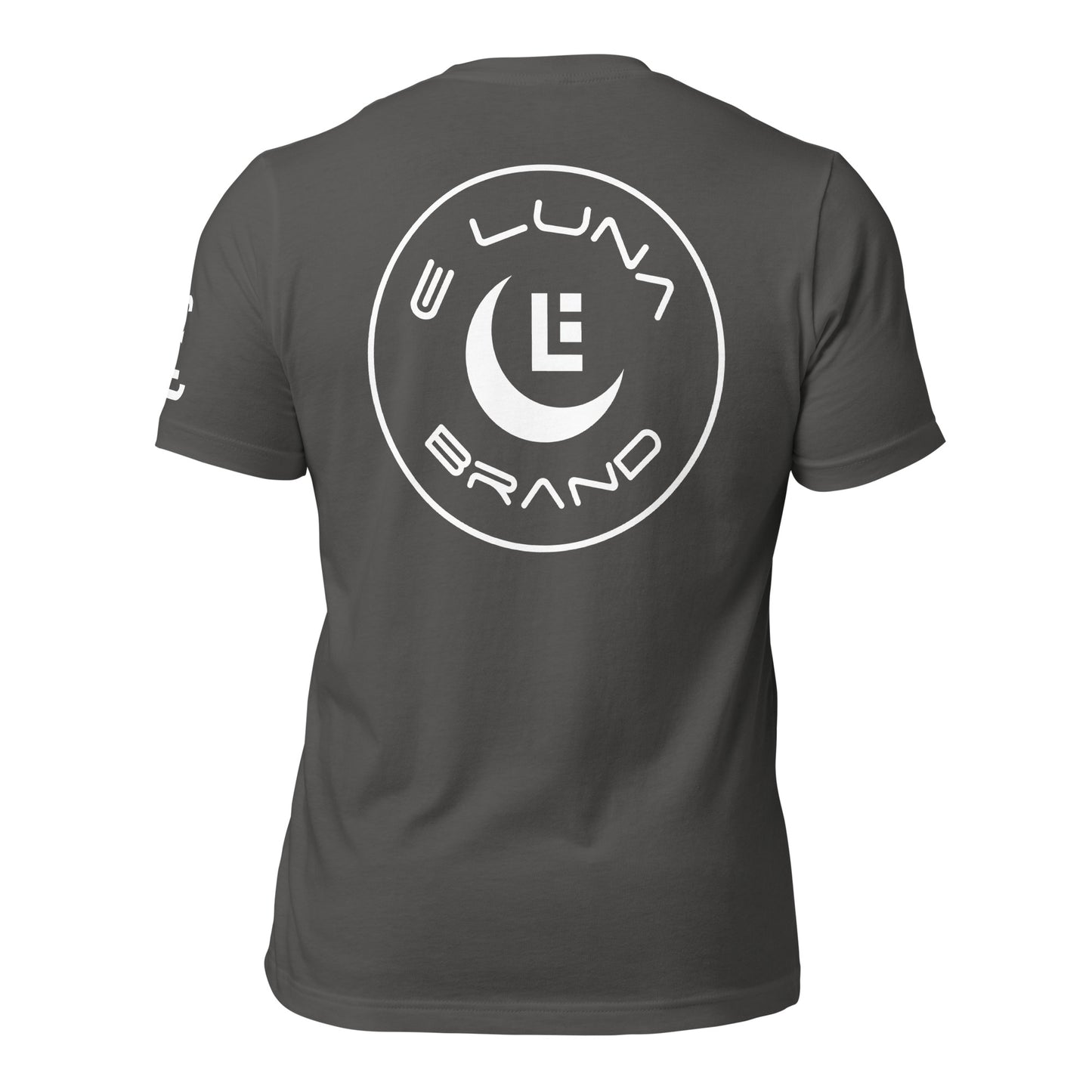 "SAN" Unisex Staple T-Shirt | E Luna Brand ELEMENT | 3 White Logos: Front, Left Sleeve & Back