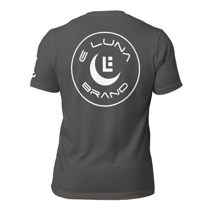 "SAN" Unisex Staple T-Shirt | E Luna Brand ELEMENT | 3 White Logos: Front, Left Sleeve & Back