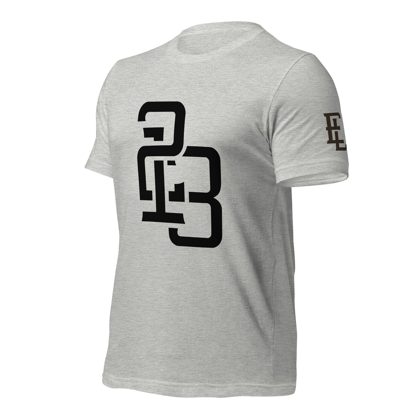 "213" Unisex Staple T-Shirt | Bella + Canvas 3001 | 3 Black Logos Including Large Back Logo