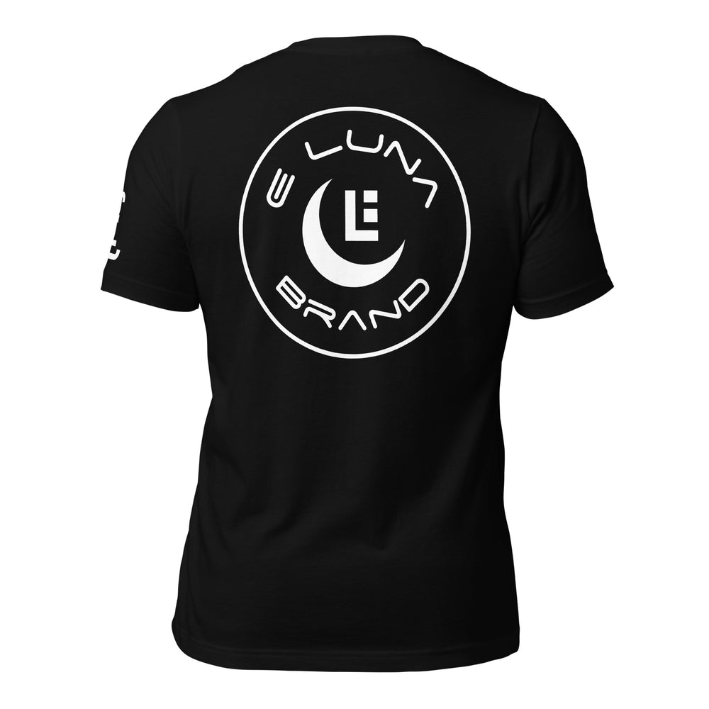 "SAN" Unisex Staple T-Shirt | E Luna Brand ELEMENT | 3 White Logos: Front, Left Sleeve & Back
