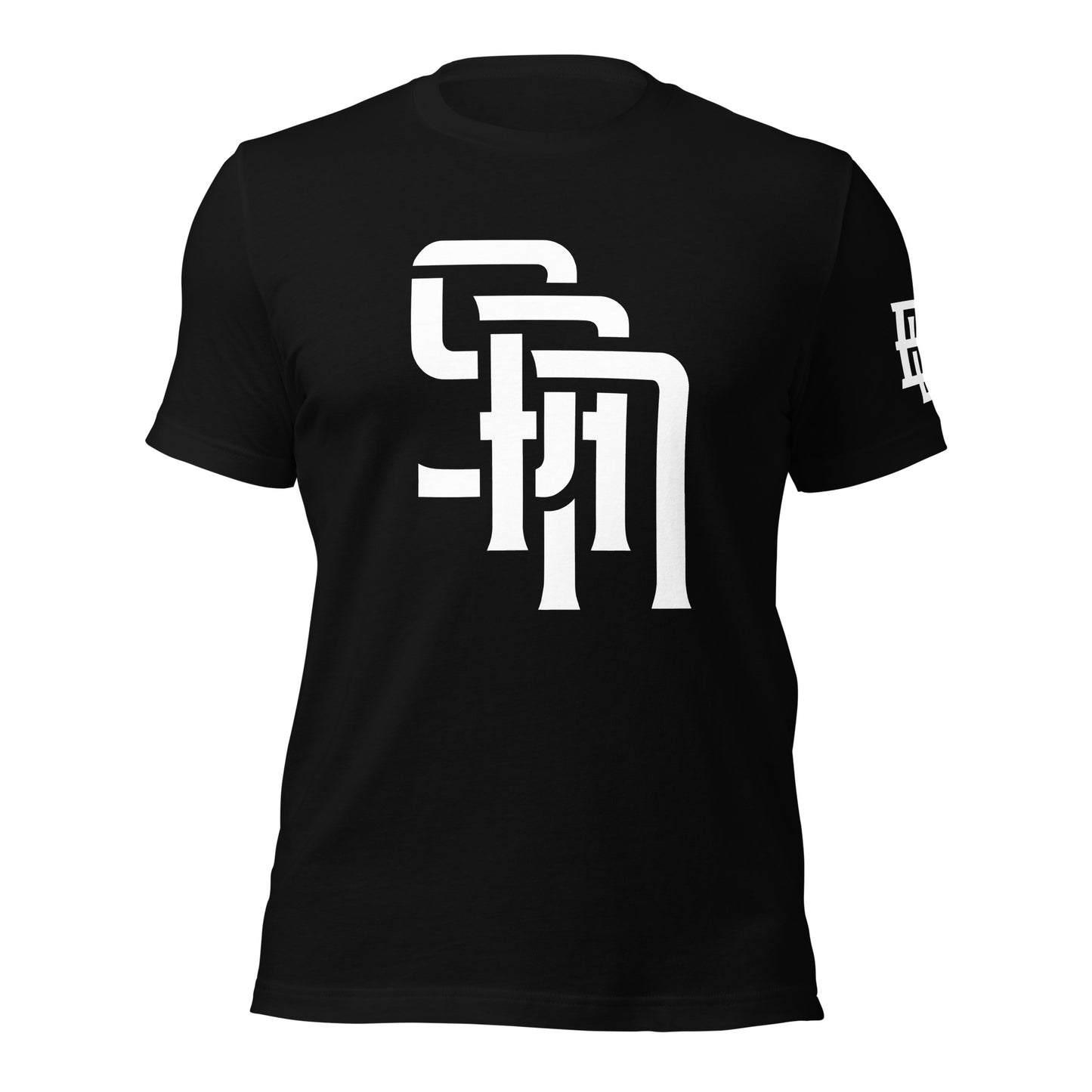 "SAN" Unisex Staple T-Shirt | E Luna Brand ELEMENT | 3 White Logos: Front, Left Sleeve & Back