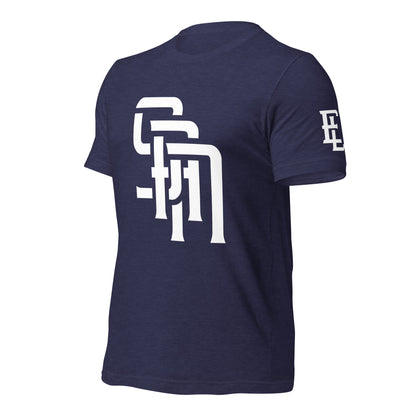 "SAN" Unisex Staple T-Shirt | E Luna Brand ELEMENT | 3 White Logos: Front, Left Sleeve & Back