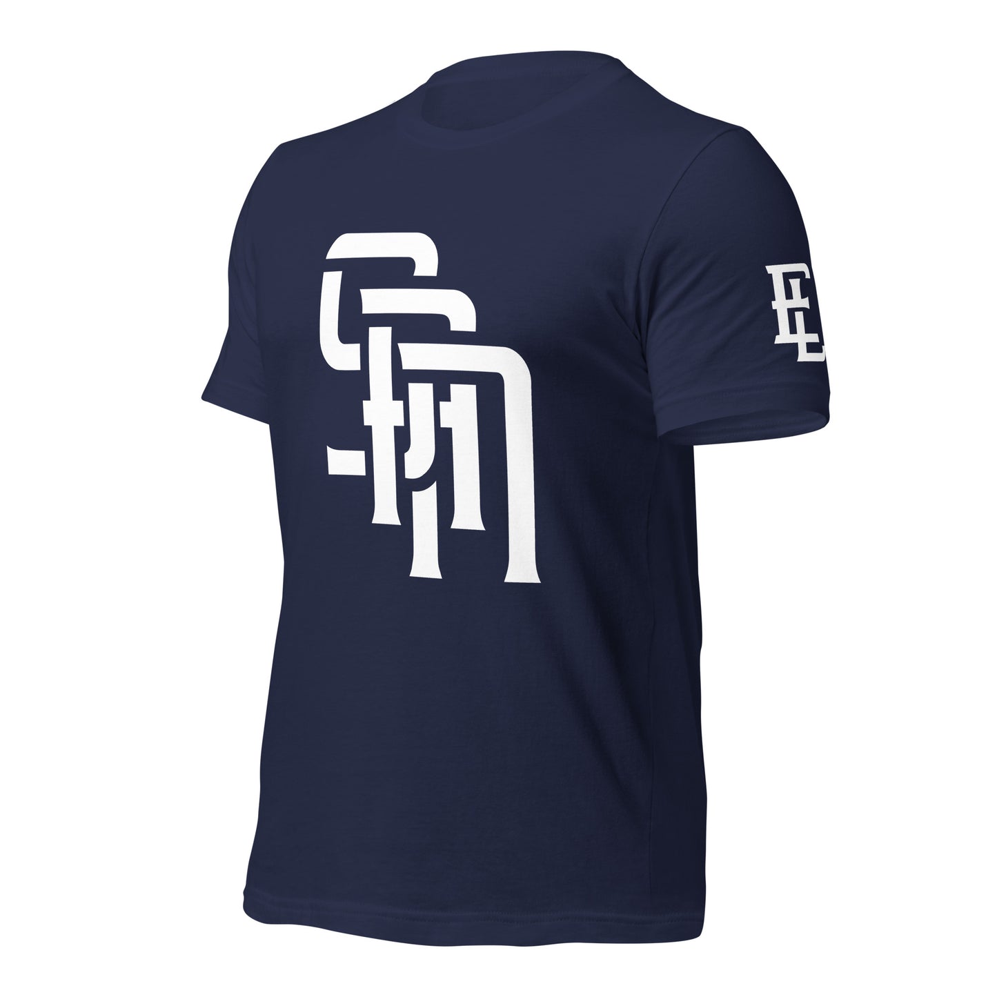"SAN" Unisex Staple T-Shirt | E Luna Brand ELEMENT | 3 White Logos: Front, Left Sleeve & Back