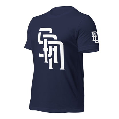 "SAN" Unisex Staple T-Shirt | E Luna Brand ELEMENT | 3 White Logos: Front, Left Sleeve & Back