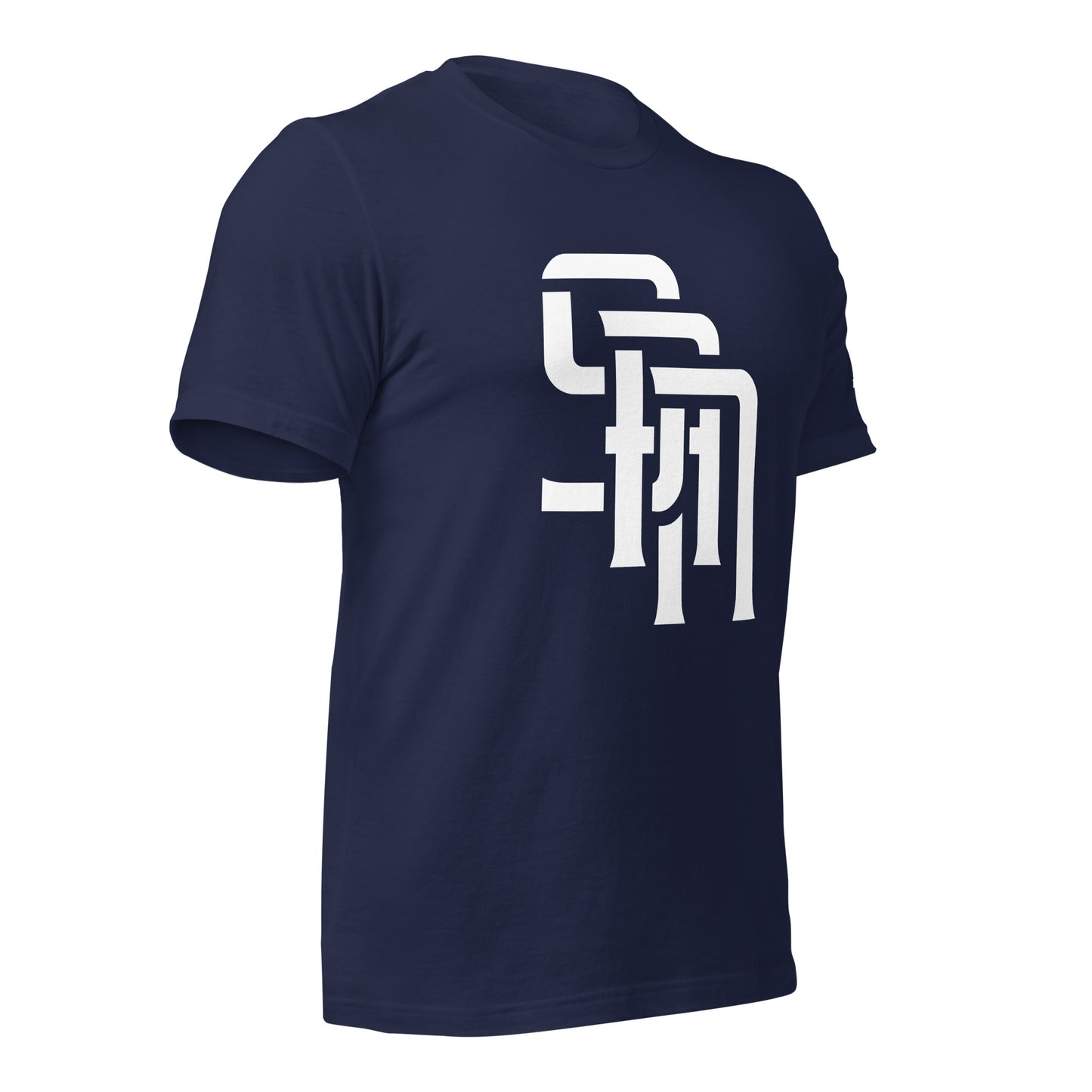 "SAN" Unisex Staple T-Shirt | E Luna Brand ELEMENT | 3 White Logos: Front, Left Sleeve & Back