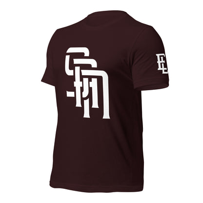 "SAN" Unisex Staple T-Shirt | E Luna Brand ELEMENT | 3 White Logos: Front, Left Sleeve & Back