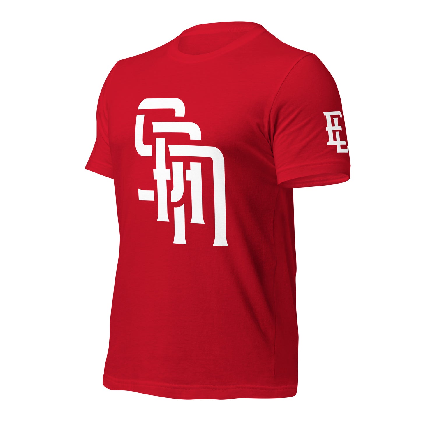 "SAN" Unisex Staple T-Shirt | E Luna Brand ELEMENT | 3 White Logos: Front, Left Sleeve & Back