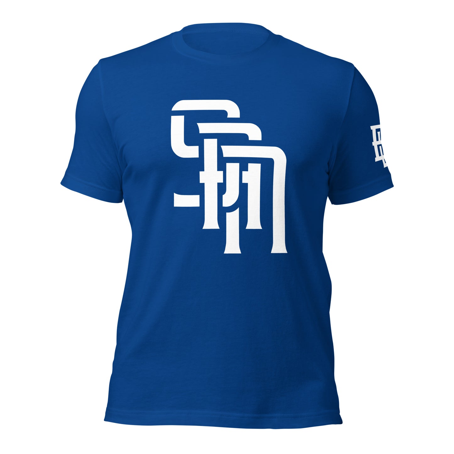 "SAN" Unisex Staple T-Shirt | E Luna Brand ELEMENT | 3 White Logos: Front, Left Sleeve & Back